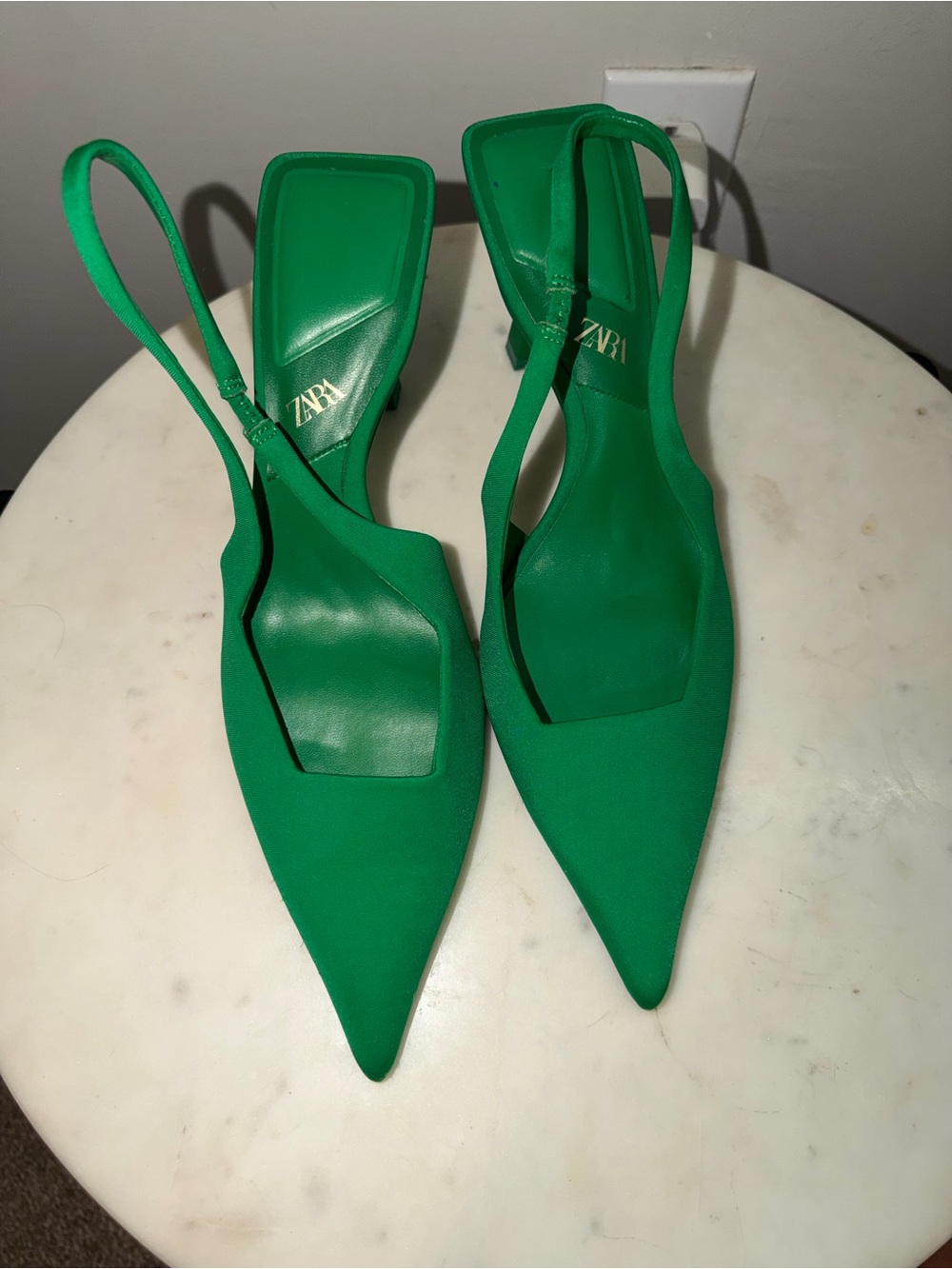 Zara Green Slingback heels